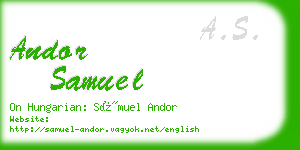 andor samuel business card